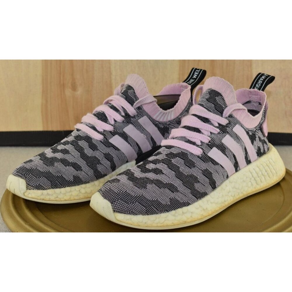 Adidas NMD R2 Women's Shoes Size 6.5 Pink Knit Running Low Top Lace Up Sneakers